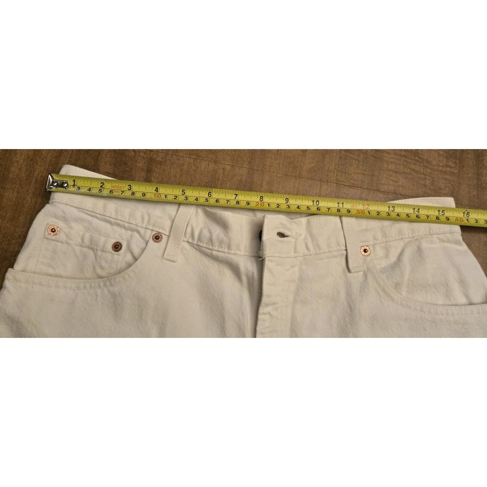 Vintage 90s Levis 550 Shorts Womens 13 White Relaxed High Rise Denim USA Made - Picture 10 of 13
